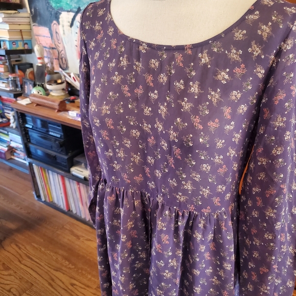 Christy Dawn Ameila Dress Deadstock Floral Purple Lilac Feminie Maxi Sustainable - Picture 5 of 12